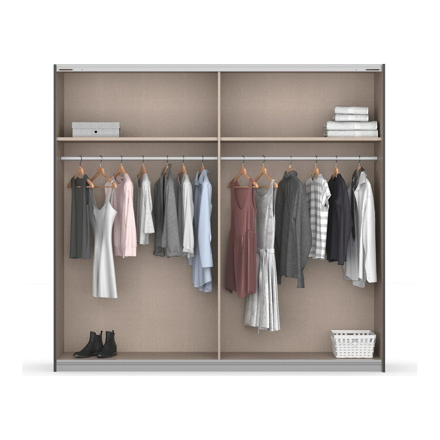 Rauch Malva 226cm Silk Grey Sliding Door Wardrobe - Interior 
