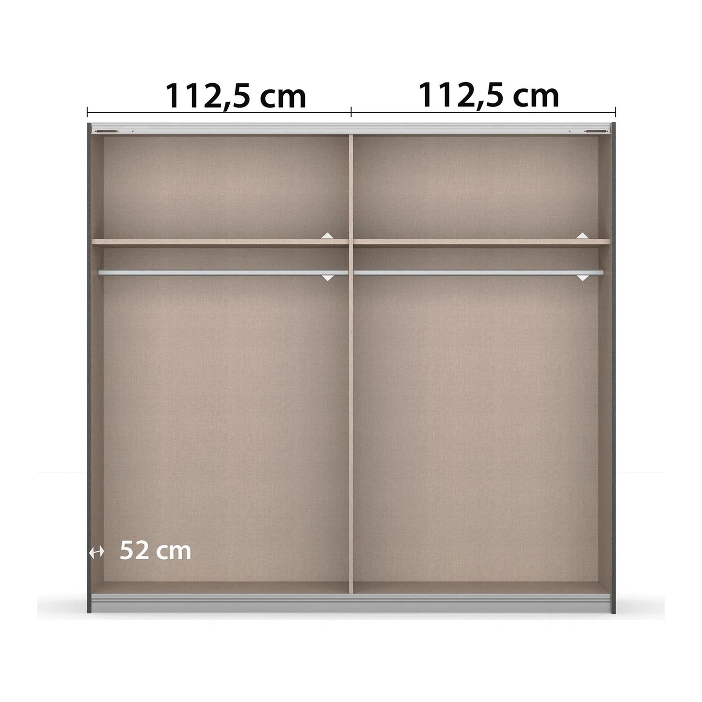 Rauch Marburg Graphite 2 Door Sliding Wardrobe - Pendle Village Furniture