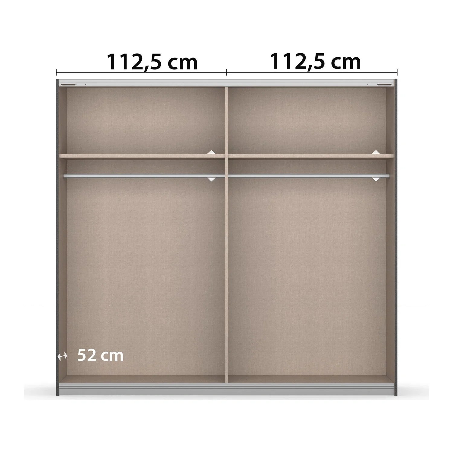 Rauch Marburg Graphite 2 Door Sliding Wardrobe - Pendle Village Furniture