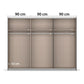 Measurement chart of a wardrobe with dimensions labeled on a white background