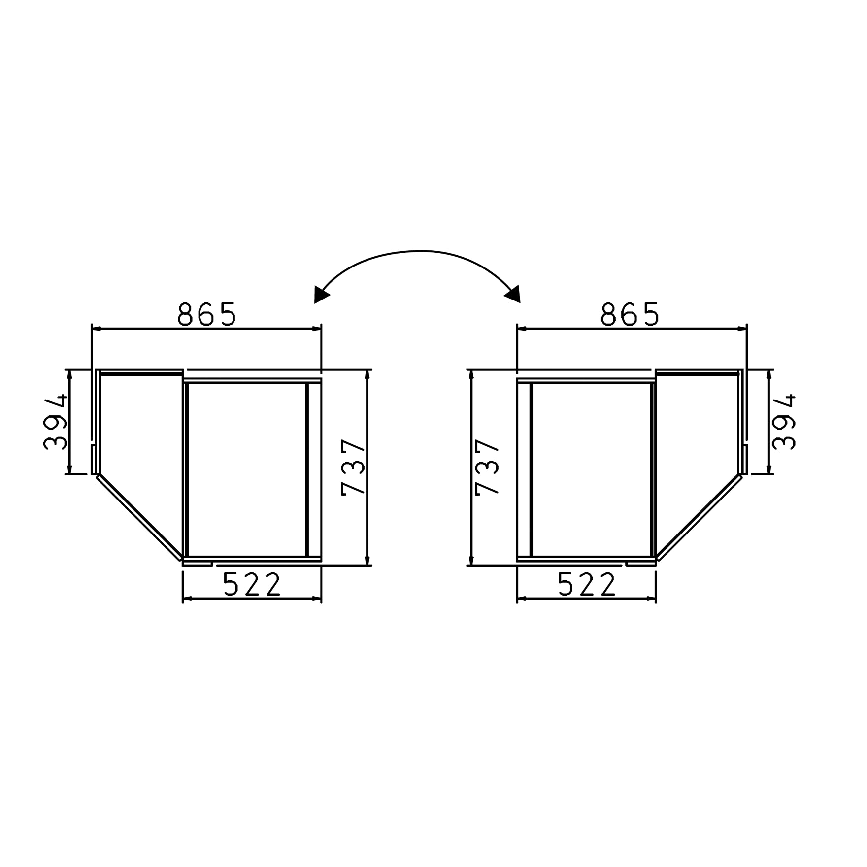 Rauch Maverick 1 Door White High Gloss Corner Wardrobe With Mirror - Space Required