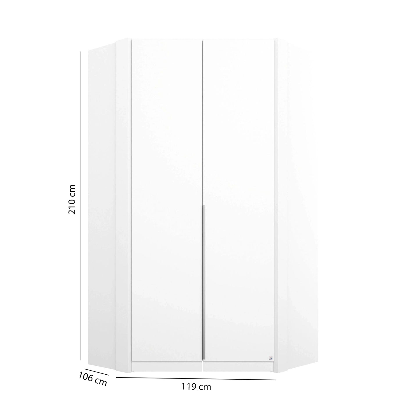 Rauch Maverick 2 Door White Corner Wardrobe