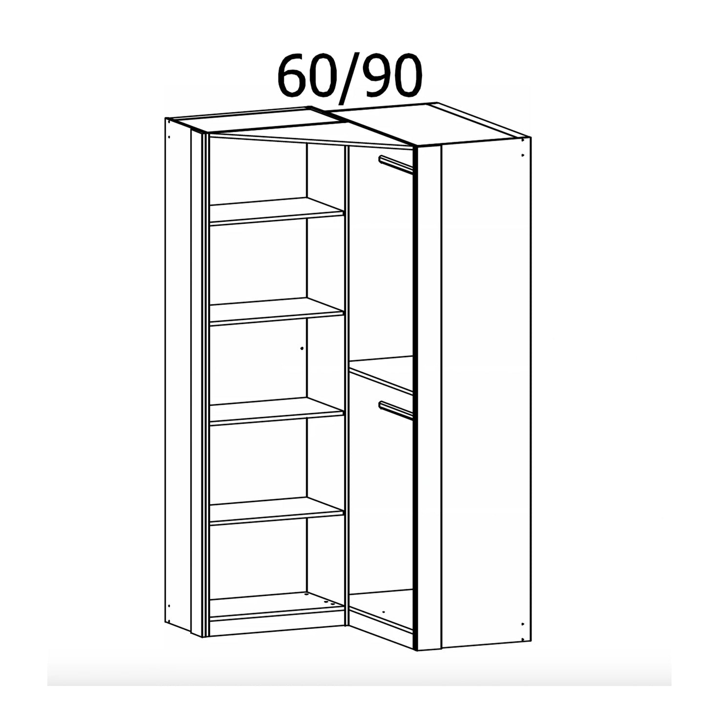 Rauch Maverick 2 Door White Corner Wardrobe