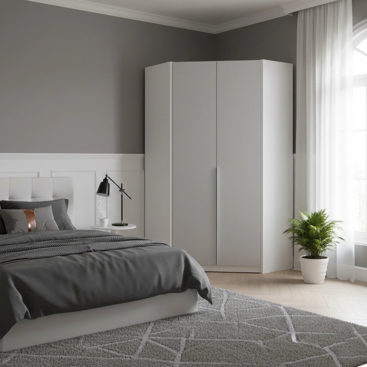 Rauch Maverick 2 Door White Corner Wardrobe