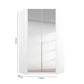 Rauch Maverick 2 Door White High Gloss Corner Wardrobe With Mirror - Dimensions