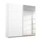 Rauch Maverick 2 Door White High Gloss Sliding Wardrobe With Mirror- W181cm