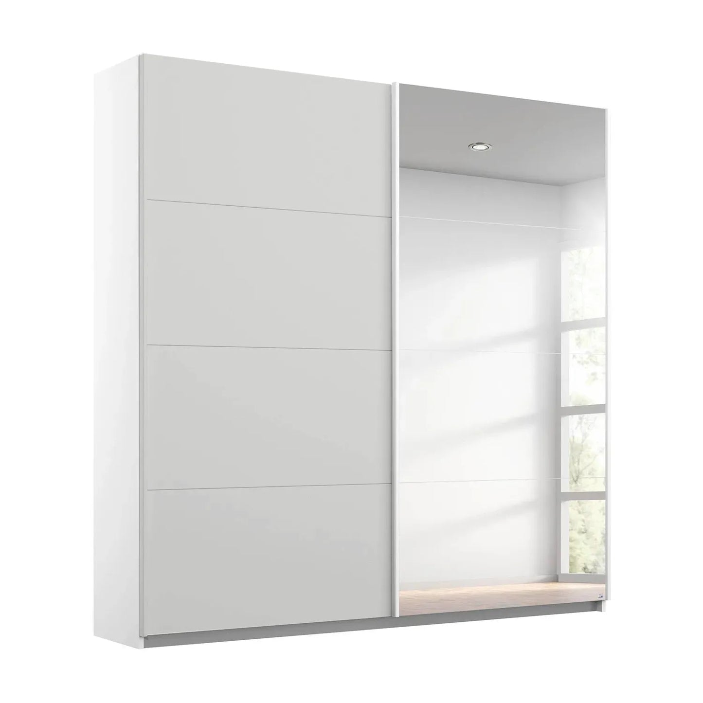 Rauch Maverick 2 Door Silk Grey Sliding Wardrobe With Mirror- W181cm