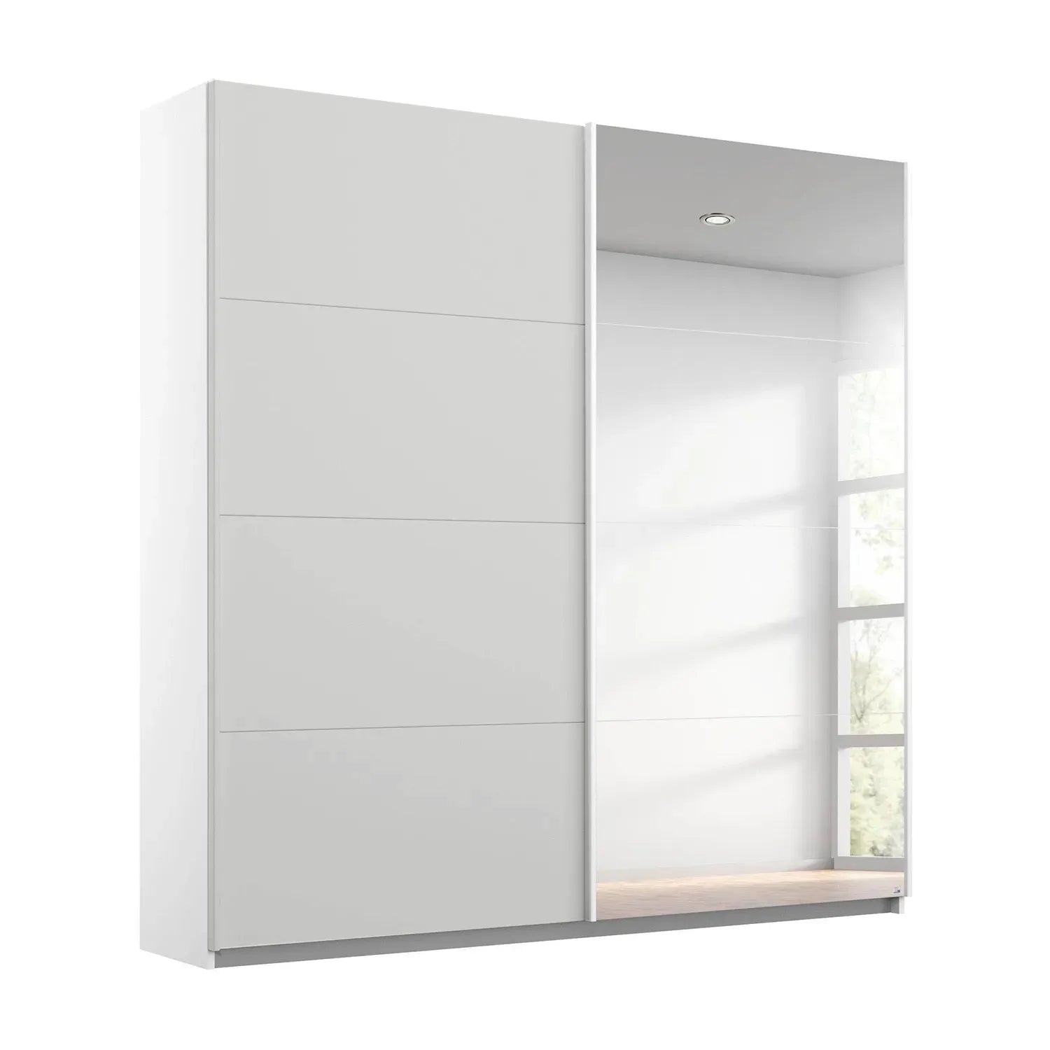 Rauch Maverick 2 Door Silk Grey Sliding Wardrobe With Mirror- W181cm