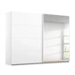 Rauch Maverick 2 Door White High Gloss Sliding Wardrobe With Mirror - W271cm