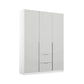 Rauch Maverick 3 Door 2 Drawers Silk Grey Hinged Wardrobe 136cm