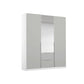 Rauch Maverick 3 Door 2 Drawers Silk Grey Hinged Wardrobe 136cm With Mirror