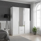 Rauch Maverick 3 Door 2 Drawers White Hinged Wardrobe with Mirror