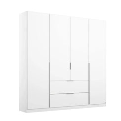 Rauch Maverick 4 Door 2 Drawers White High Gloss Hinged Wardrobe 181cm