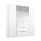 Rauch Maverick 4 Door 2 Drawers White Hinged Wardrobe 181cm with Mirror 