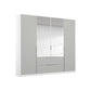 Rauch Maverick 4 Door 2 Drawers Silk Grey Hinged Wardrobe 181cm with Mirror