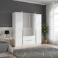 Rauch Maverick 4 Door 2 Drawers White Hinged Wardrobe with Mirror