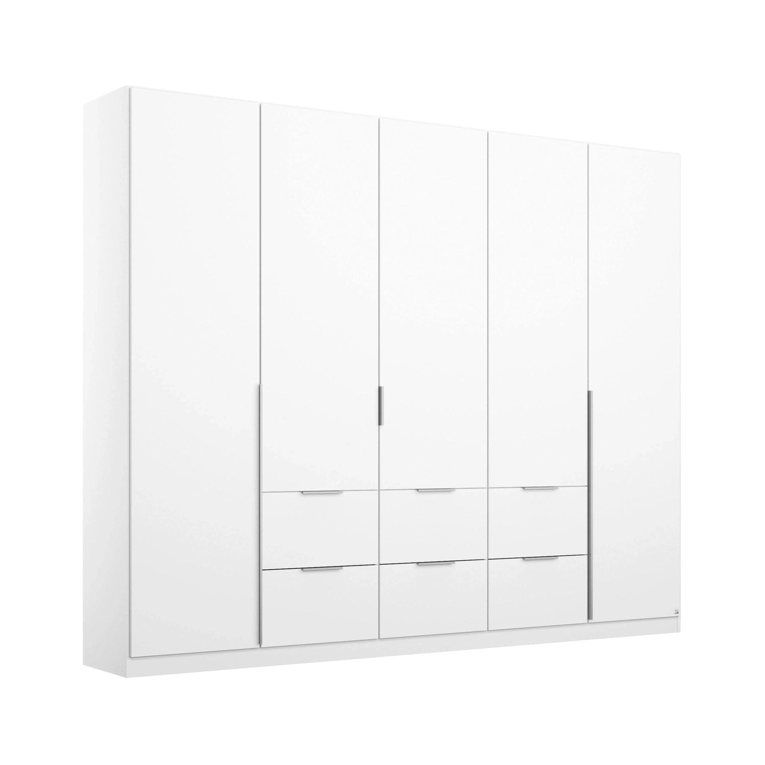 Rauch Maverick 5 Door 6 Drawers White High Gloss Hinged Wardrobe 226cm