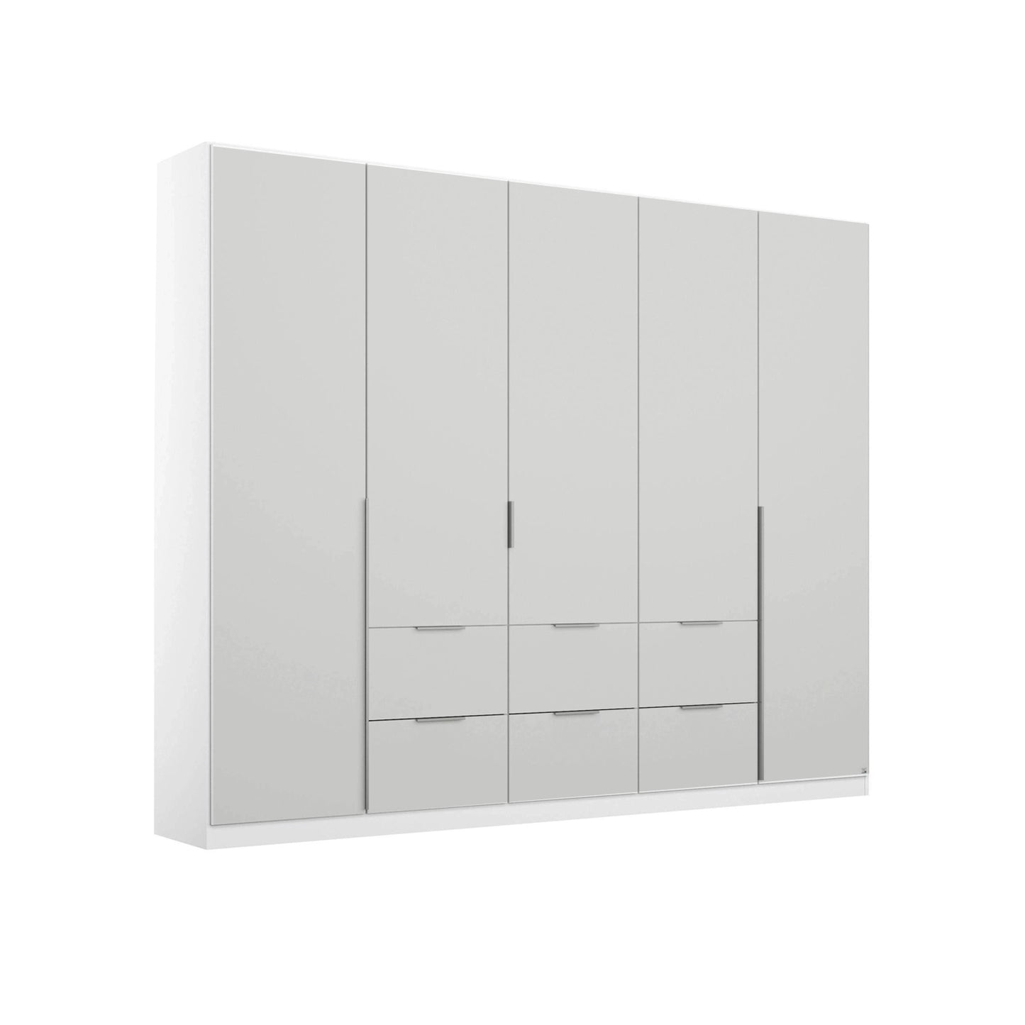 Rauch Maverick 5 Door 6 Drawers Silk Grey Hinged Wardrobe 226cm