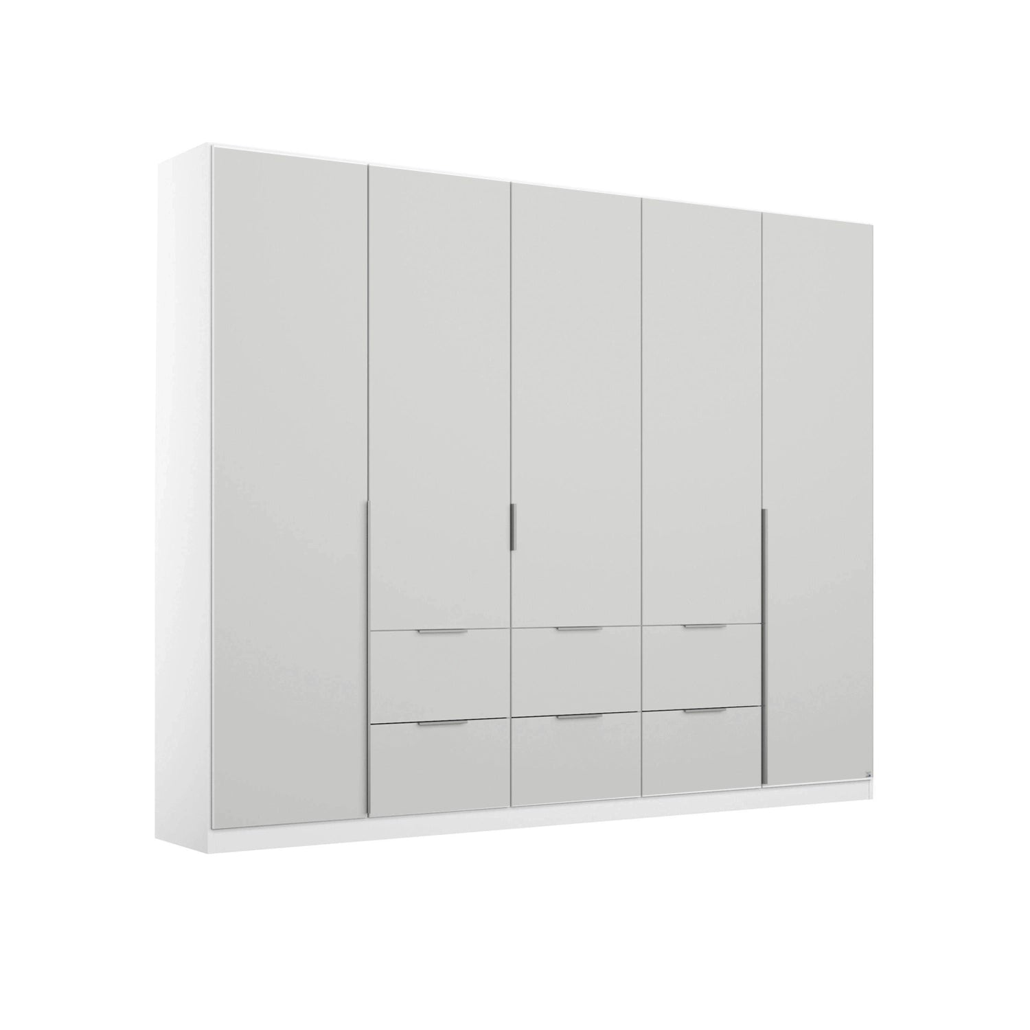 Rauch Maverick 5 Door 6 Drawers Silk Grey Hinged Wardrobe 226cm