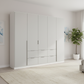 Rauch Maverick 5 Door 6 Drawers White Hinged Wardrobe 226cm