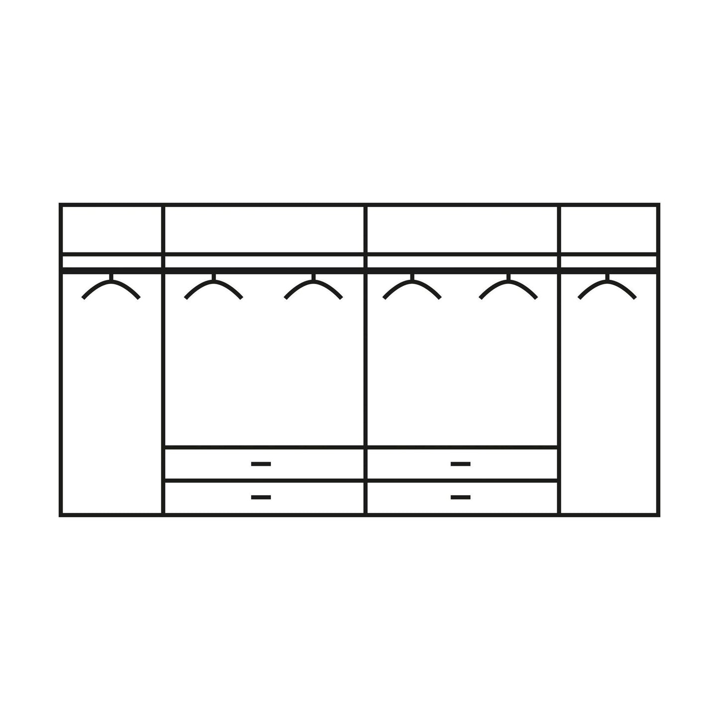 Rauch Maverick 6 Door White Hinged Wardrobe - W271cm - Interior View