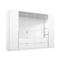 Rauch Maverick 6 Door White Hinged Wardrobe With Mirror - W271cm