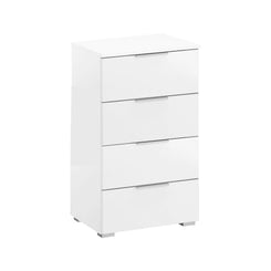 Rauch Maverick White High Gloss Chest of 4 Drawers Narrow - 40cm
