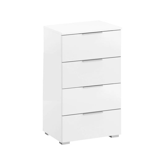 Rauch Maverick White High Gloss Chest of 4 Drawers Narrow - 40cm