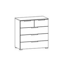 Rauch Maverick White High Gloss Chest of 5 Drawers - 80cm