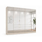 German-made Rauch Miramar Crystal wardrobe with a full mirror front across five doors and six drawers. 251cm wide, four carcase colours. Free delivery.
