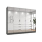 Rauch Miramar Crystal five door wardrobe with a full mirror front across all doors and six drawers
