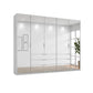 Miramar Crystal mirrored wardrobe showing the two banks of three mirror-fronted drawers
