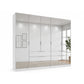 Miramar Crystal wardrobe interior showing the three compartments with shelves and metal hanging rails
