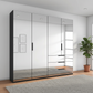 Rauch Miramar Crystal 4 Door Full Mirror Wardrobe with Drawers Carcase Colour Graphite

