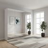 Rauch Miramar Crystal 4 Door Full Mirror Wardrobe with Drawers Carcase Colour White
