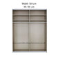 Rauch Champagne Perth Sliding Door Wardrobe with Mirror - Interior view with Compartments Dimensions