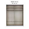 Rauch Champagne Perth Sliding Door Wardrobe with Mirror - Interior view with Compartments Dimensions