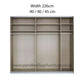Rauch Champagne Perth Sliding Door Wardrobe with Mirror - Interior view with Compartment Dimensions