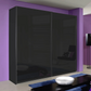 Rauch Forms Basalt Glass 2 Door Slider Wardrobe - Styled in a Bedroom