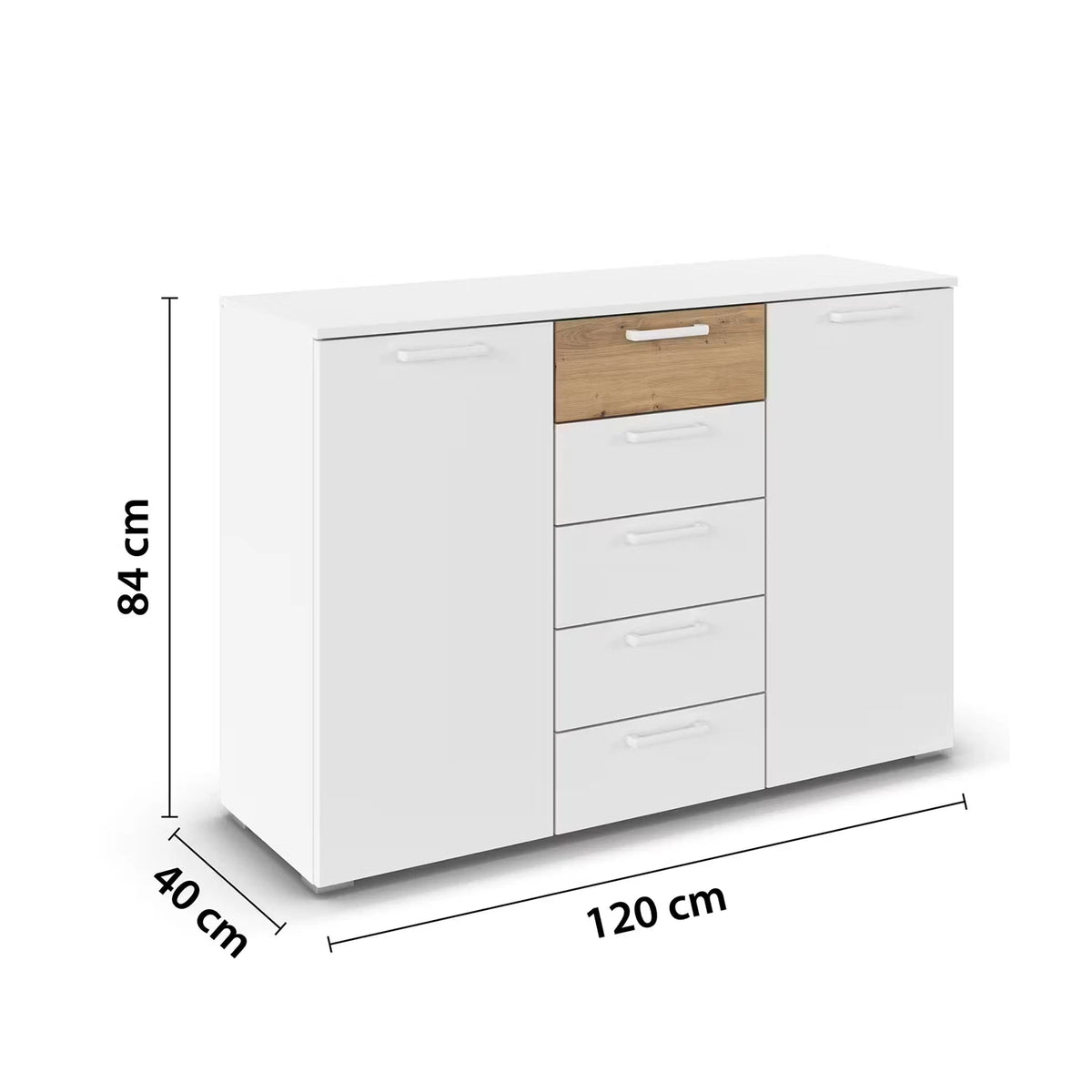 Rauch Miro 2 Door 5 Drawers Bedside Table Dimensions