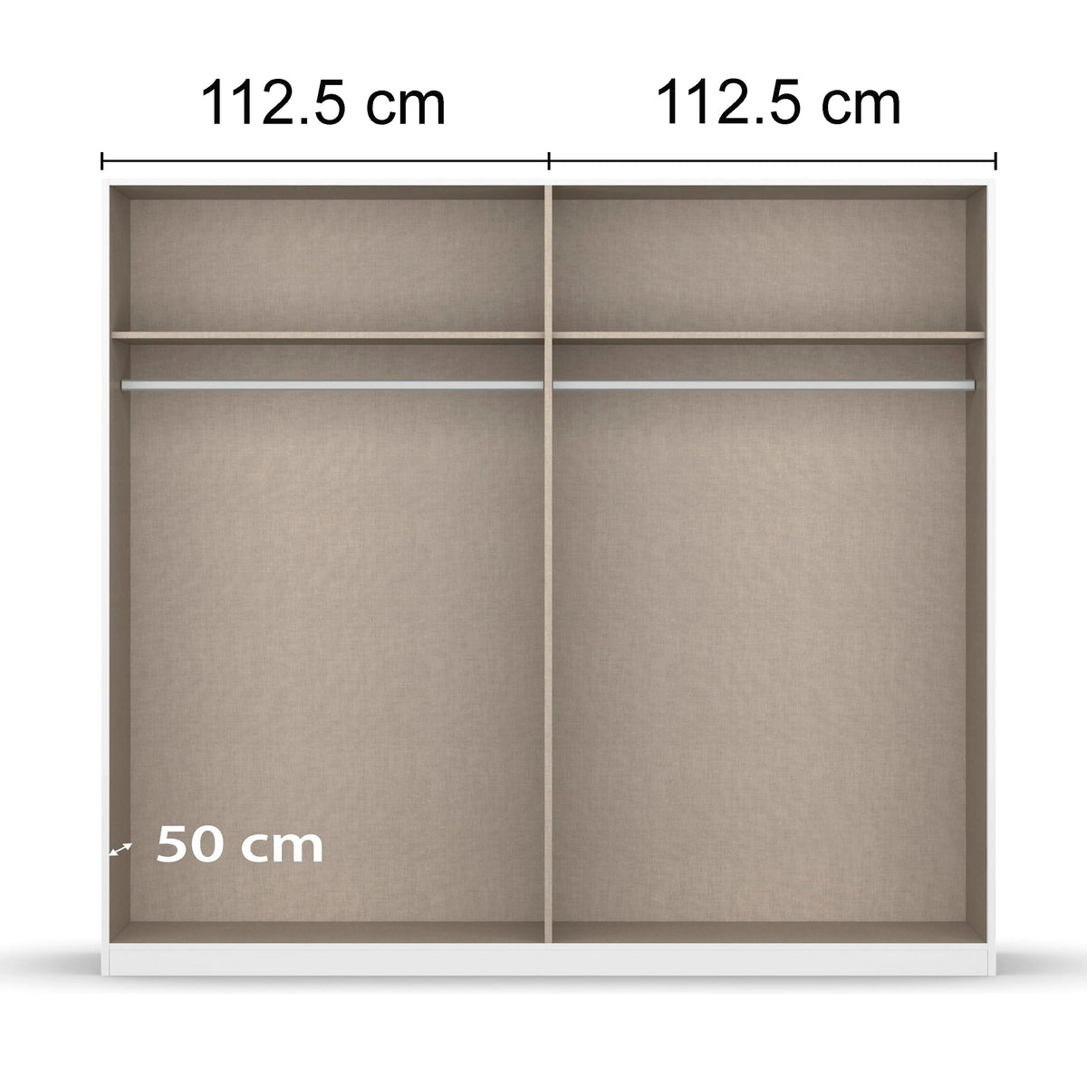 Rauch Miro 4 Door Hinged Wardrobe With Mirror internal compartments dimensions