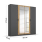 Rauch Miro 4 Door Hinged Wardrobe With Mirror Dimensions