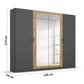Rauch Miro 4 Door Hinged Wardrobe With Mirror Dimensions