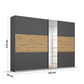 Rauch Miro 2 Door Sliding Wardrobe With Mirror Dimensions