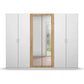 Rauch Miro 6 Door Hinged Wardrobe 271cm With Mirror in Alpine White front view