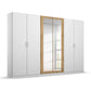 Rauch Miro 6 Door Hinged Wardrobe 271cm With Mirror in Alpine White