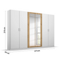 Rauch Miro 6 Door Hinged Wardrobe 271cm With Mirror Dimensions