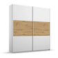 Rauch Miro 2 Door Sliding Wardrobe in Alpine White & Metallic Grey