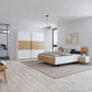Rauch Miro 2 Door Sliding Wardrobe in Alpine White & Artisan Oak with matching bedroom furniture