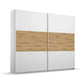 Rauch Miro 2 Door Sliding Wardrobe in Alpine White & Artisan Oak